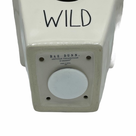 Rae Dunn "Wild" Birdhouse Ceramic Cream with Blue Ribbon - Picture 4 of 5
